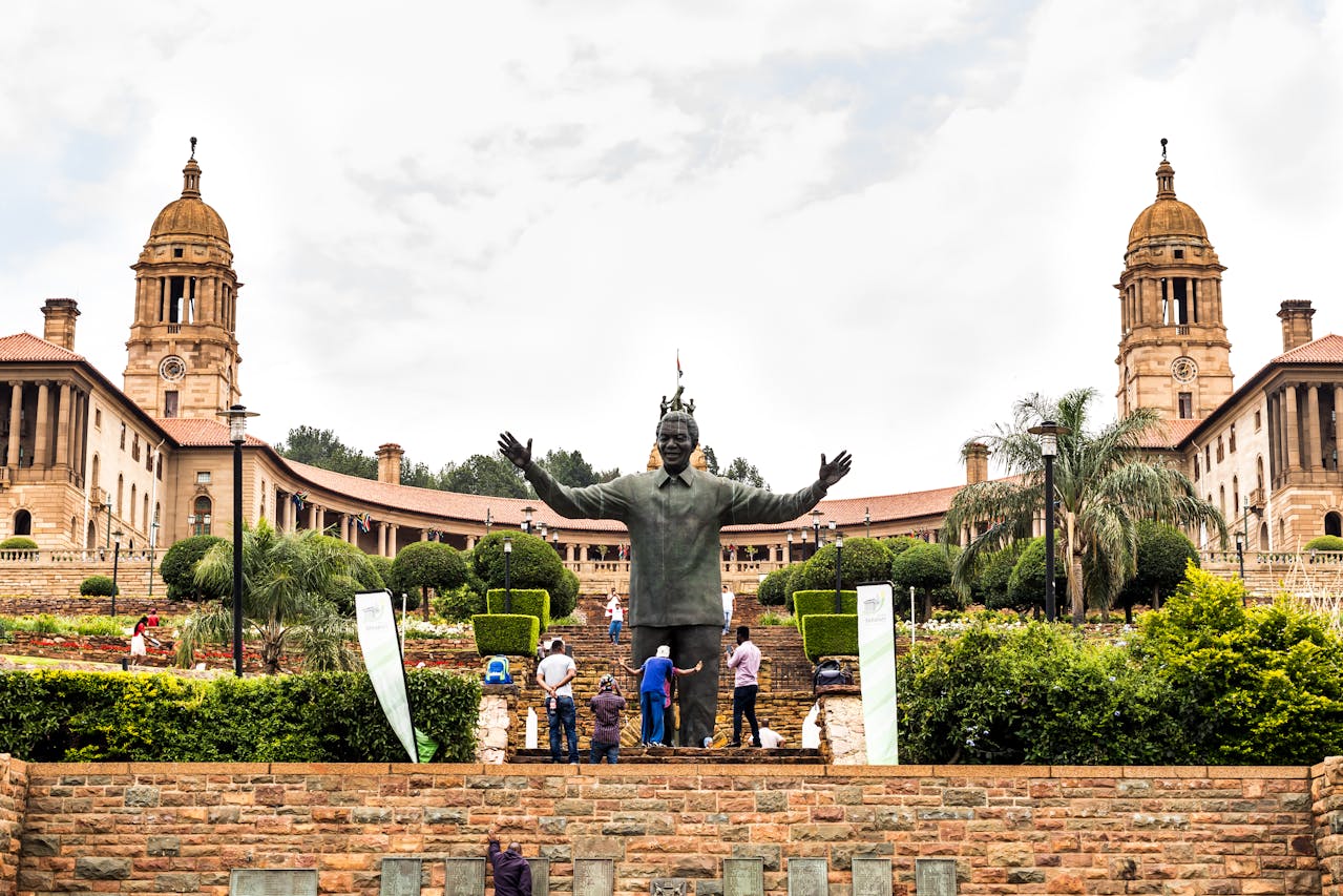 Nelson Mandela statue in front of Union Buildings in Pretoria, South Africa